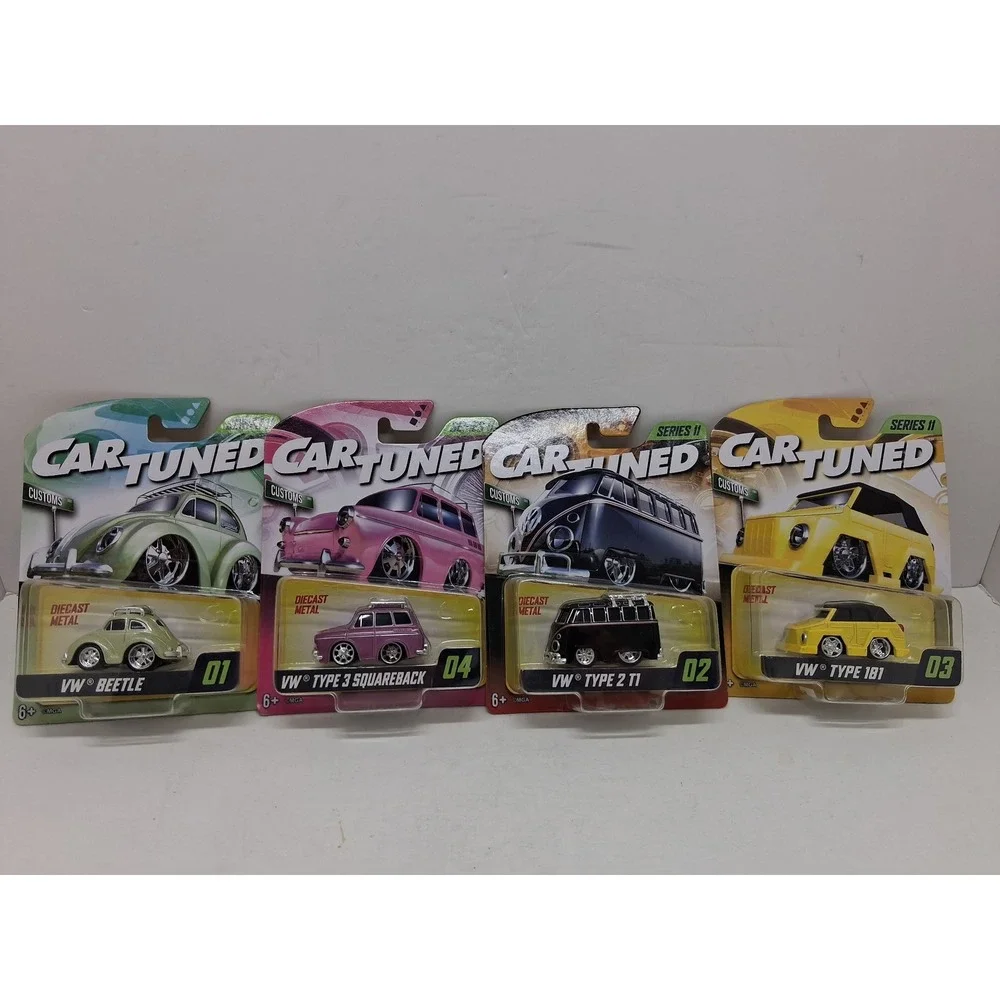 Car Tuned Customs Series II VW Diecast Set Beetle Type 2 T1 Type 181 Squareback